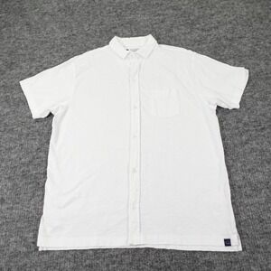 Onward Reserve Sunwashed‎ Button Up Shirt Mens Large White Polo Textured Cotton